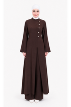Ensemble Long Élégant HULLA – Marron Chocolat