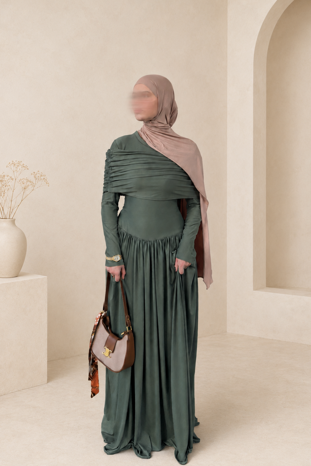 Robe Élégance Vert Sauge